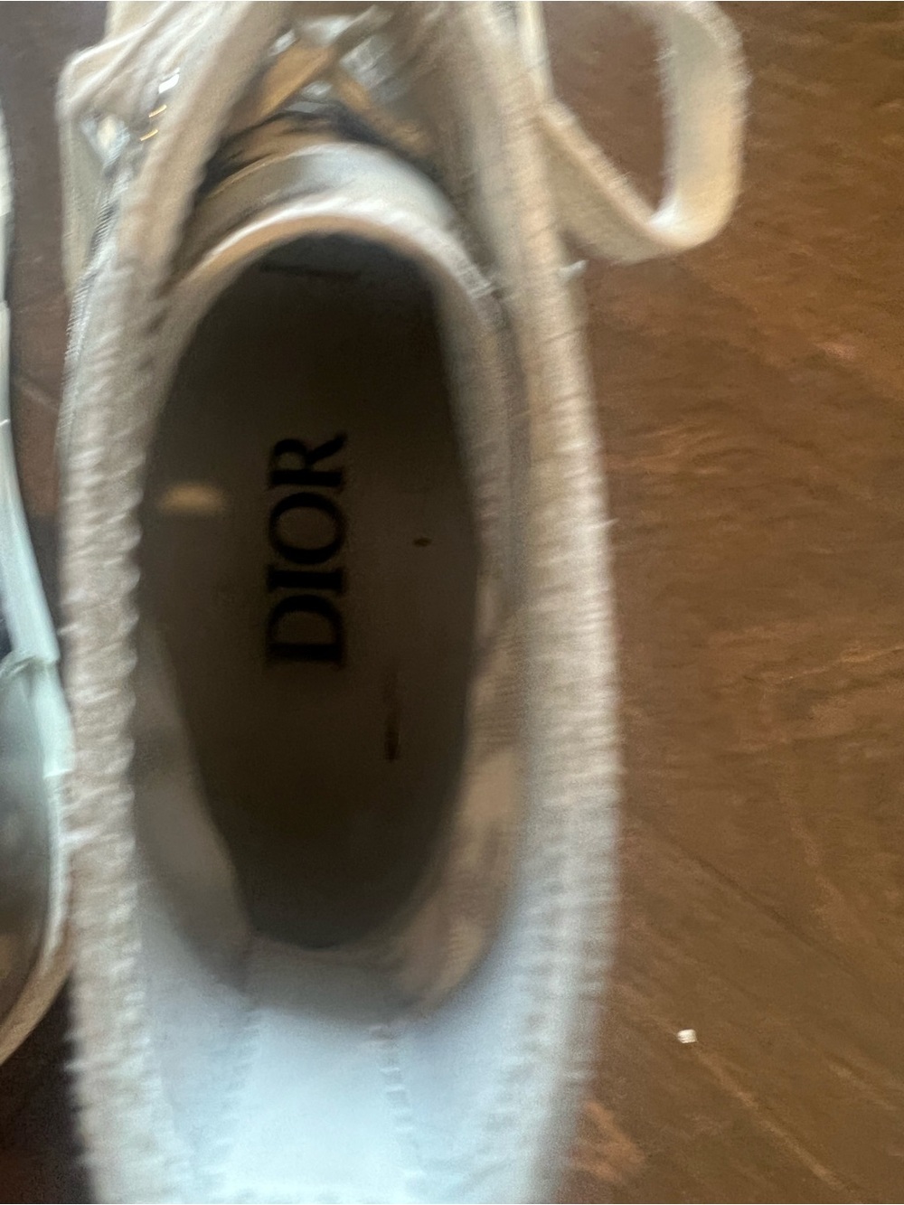 Dior Transparent Oblique High-Top Sneakers in White and Gray - Picture 4 of 5